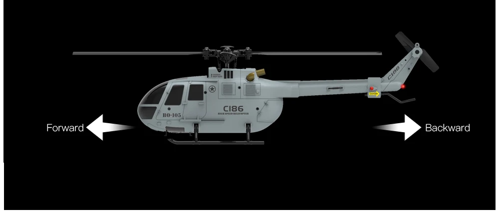 C186 RC ヘリコプター 2.4 グラム 4CH BO105 飛行機 4 プロペラ 6 軸