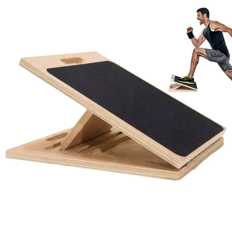 Portable Leg Muscle Stretch Board Adjustable Wooden Fitness Equipment Wooden Calves Hamstring Stretcher For Home Gym Indoors