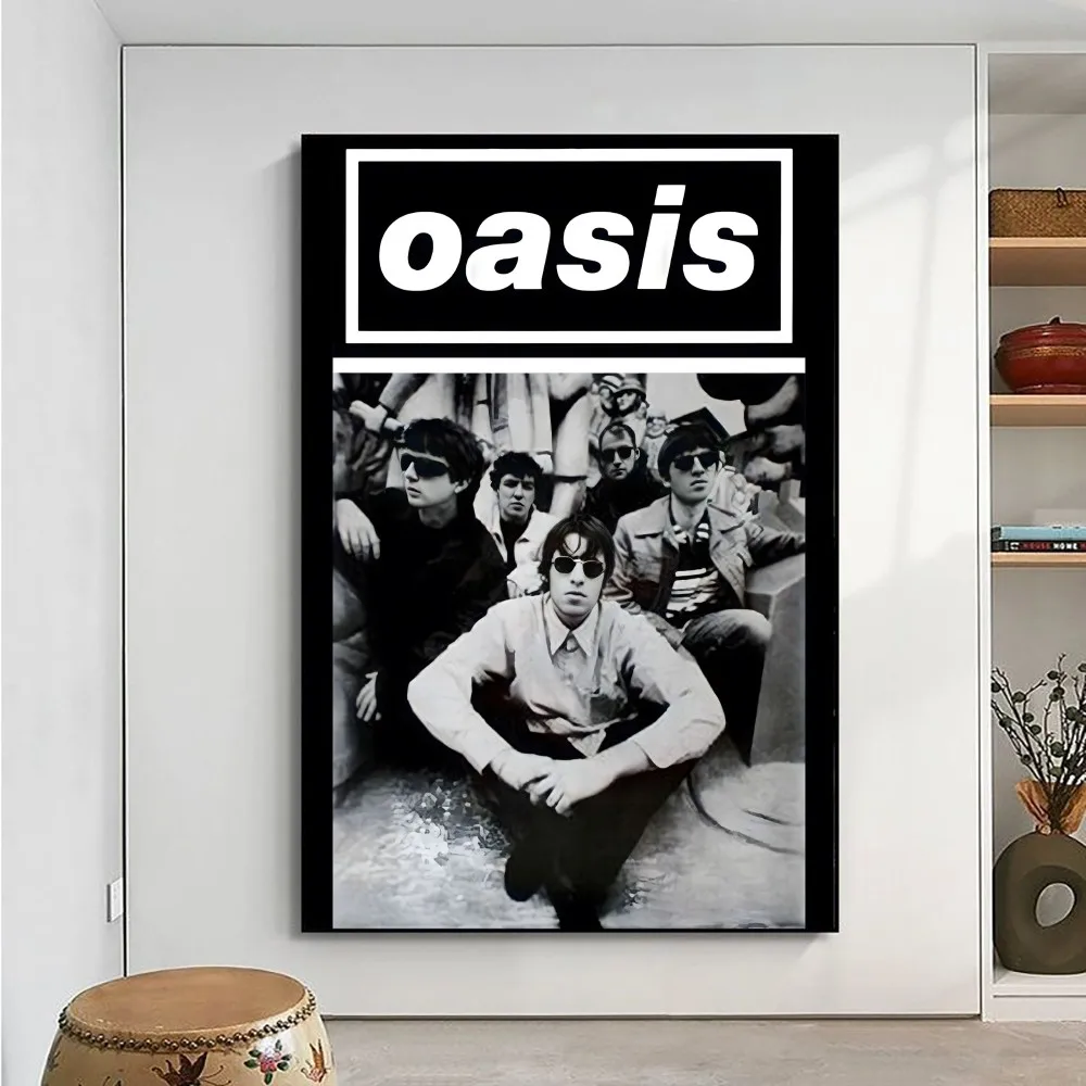 Hot Band O-Oasis Poster Poster carta Kraft Poster Vintage Wall Art Painting studio arte estetica adesivi murali di piccole dimensioni