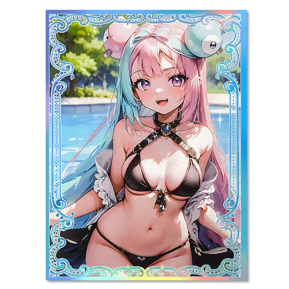 60PCS 67X92mm Swimsuits Lono Anime Cards Sleeves Foil Trading Card Sleeves Fit MTG/PKM Card Protector for PTCG Cards