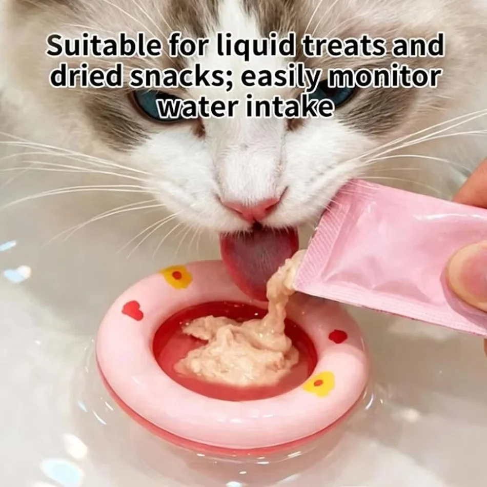 1-6PCS Floating Cat Water Dish Toy to Place Wet Cat Treats to Lure Cats to Drink Water Lickable Tray Cat Hydration Tools