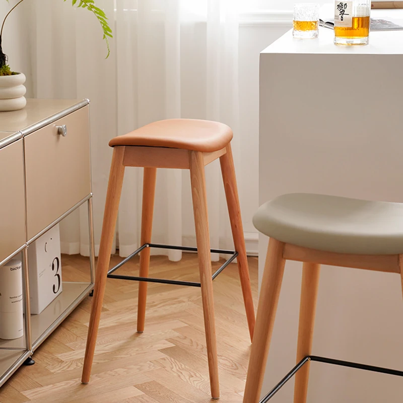 

Portable Modern Bar Stool Nordic Comfortable Wood High Tripod Chair European Minimalist Sillas Para Barra De Cocina Furniture