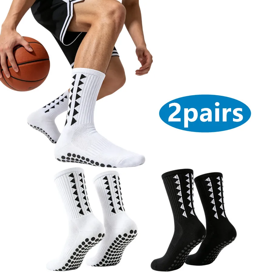 

2pairs unisex men women non slip grip tennis hiking skateboard socks towel bottom breathable shockproof athletic