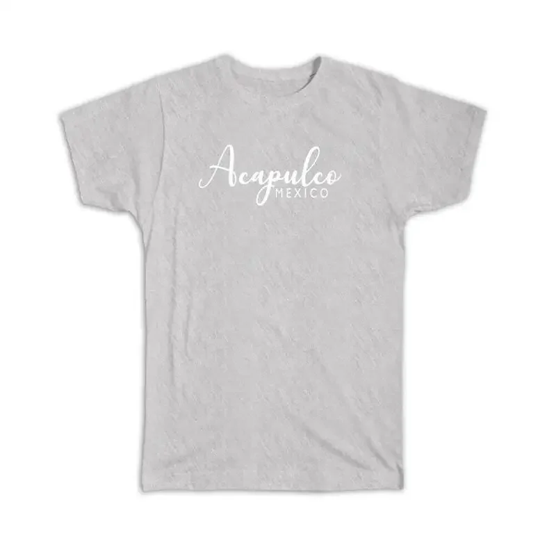 Acapulco tipografía cursiva México Tropical playa viaje recuerdo camiseta ropa Vintage