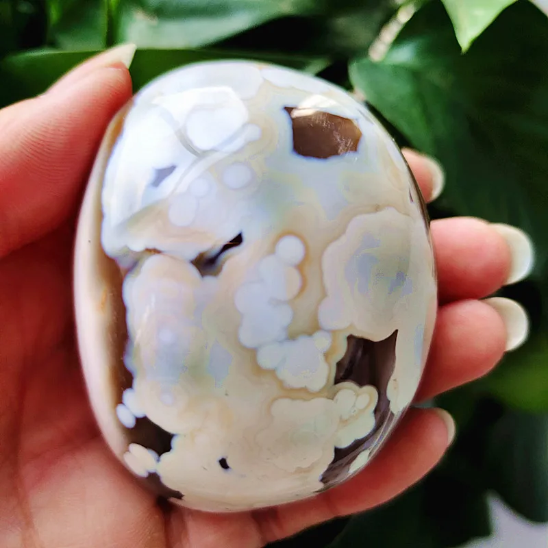 Natural Lace Stone Sardonyx Agate Palm Hand Play Witchcraft Supplies Meditation Spiritual Decor Home