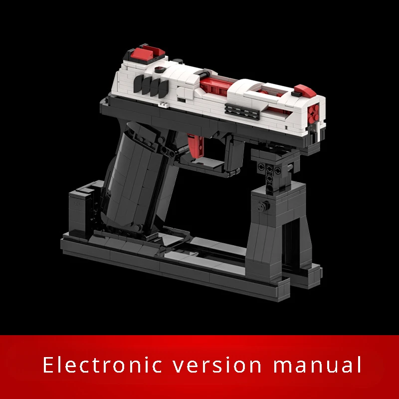 Moc Bouwsteen Pistool P20 Speelgoedscheertafel Splitsing Bakstenen Jongens Volwassen Editie Geavanceerde Zwarte Technologie Puzzel Hobbyspeelgoed