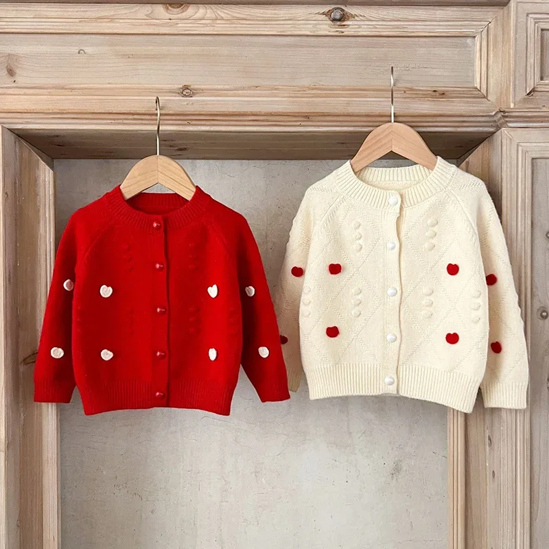 2026 New Spring Newborn Baby Girls Sweater Coat Toddler Baby Girl Knitting Cardigan Sweater 0-3Yrs Children Knitting Clothes