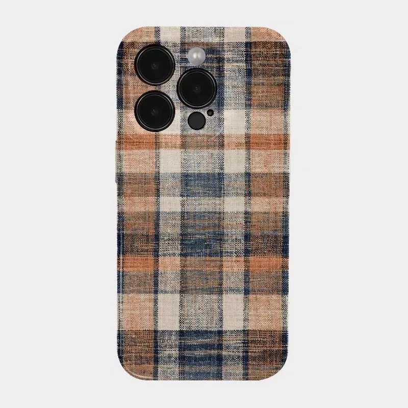 

Brown Deep Autumn Grid Pattern Phone Case for IPHONE 17 Air 16E 15 PROMAX 14 Plus 13 12 MINI 11PRO 16Plus XR Acrylic Phone Cover