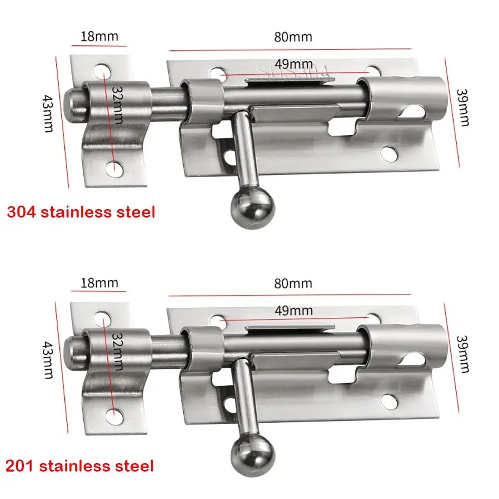 مفيدة الفولاذ المقاوم للصدأ الباب الترباس قفل الثقيلة نافذة الصيد قفل الباب المزالج الحمام #6