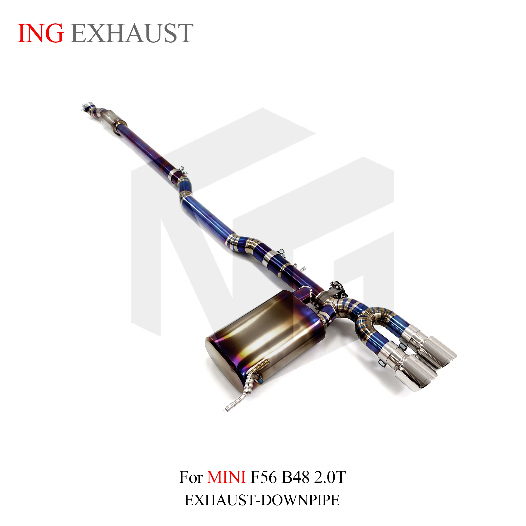 

ING Titanium Alloy Catback for Mini F56 B48 2.0T Electric Muffler Test Tube Accessories Escape Remote Valve Exhaust System