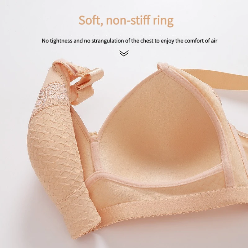 Soutiens-gorge push-up confortables pour femmes, tasse moulée fine, quatre rangées de boutons, grande taille, sans anneau en acier, sous-vêtements sexy pour femmes