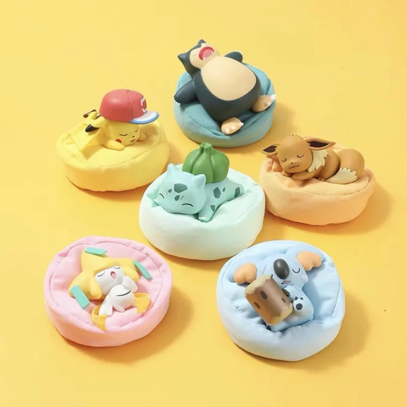 

6 Pcs/Set Pokemon Pikachu Bulbasaur Anime Figures toys Sleep Starry Dream Series Action Figure Cartoon Birthday gift