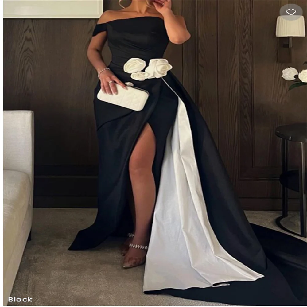 

나랑드사이다 Strapless Black Elegant Woman Evening Dresses Hight Split Gala Prom Dress Nice Dresses for Women Customized 2025
