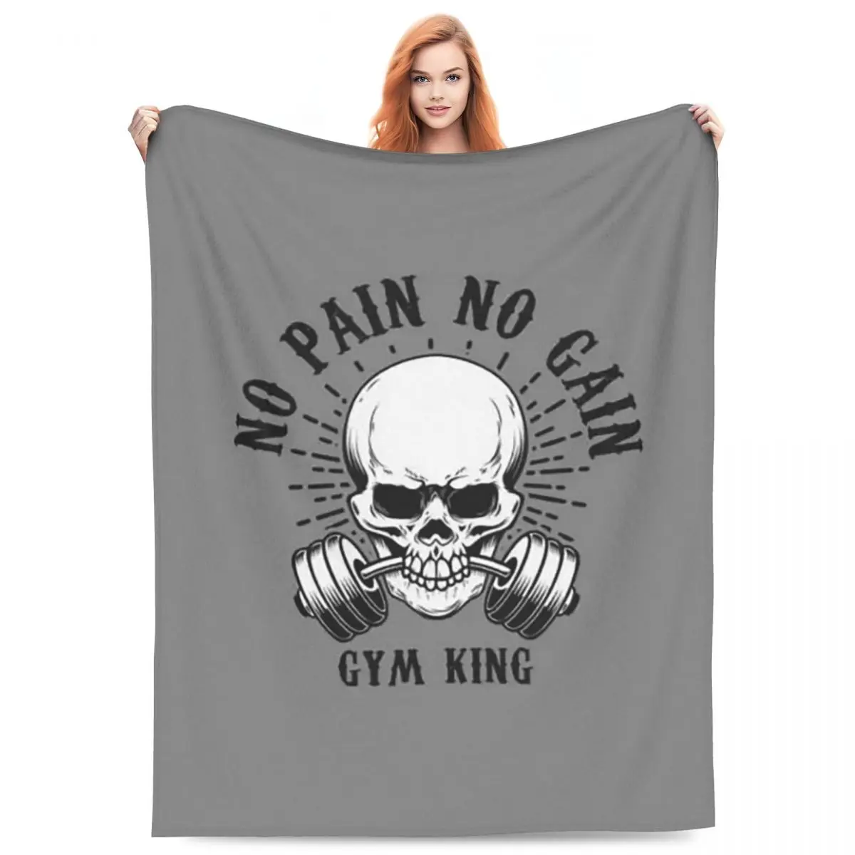 Powerhouse Gym Bodybuilding Fitness Motivational Quote Blankets Flannel Sofa Throw Blanket  Couch Bedding Throws Bedspread Quilt