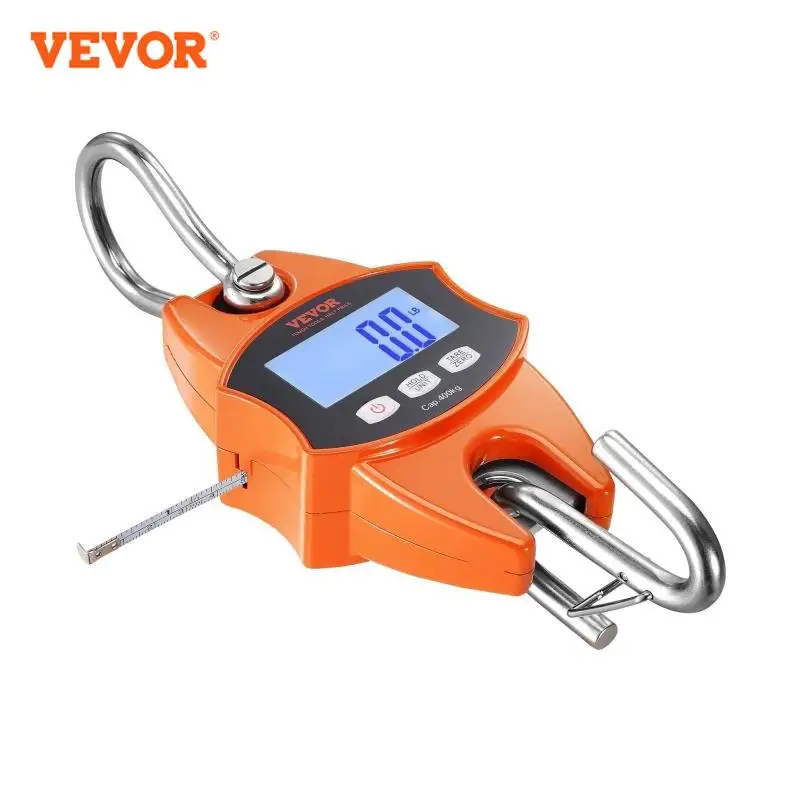 VEVOR 300/400 kg Digital Crane Scale Industrial Heavy Duty Handheld Hanging Scale with Hooks for Farm Hunting Outdoor Fishing