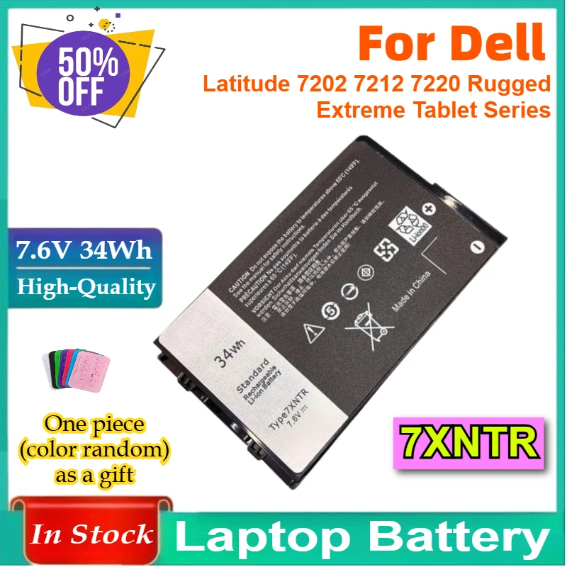 

7.6V 34Wh 7XNTR J7HTX Laptop Battery for Dell Latitude 7202 7212 7220 02JT7D 2JT7D FH8RW J82G5 VW5Y4 451-BBOR
