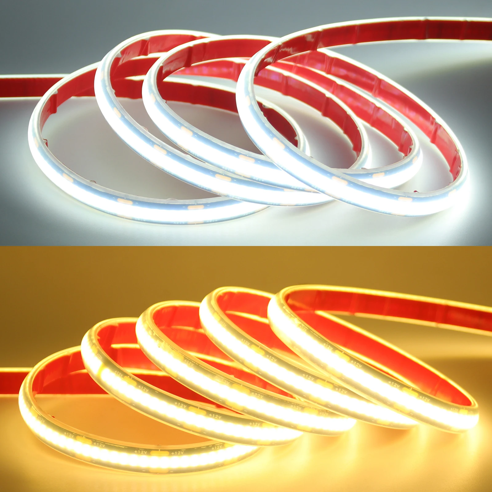 Светодиодная лента для улицы, IP68, водонепроницаемая, 12 В постоянного тока, 24 В, 1 м, 10 м, 20 м, украшение для сада, двора, черная печатная плата, яркие огни COB