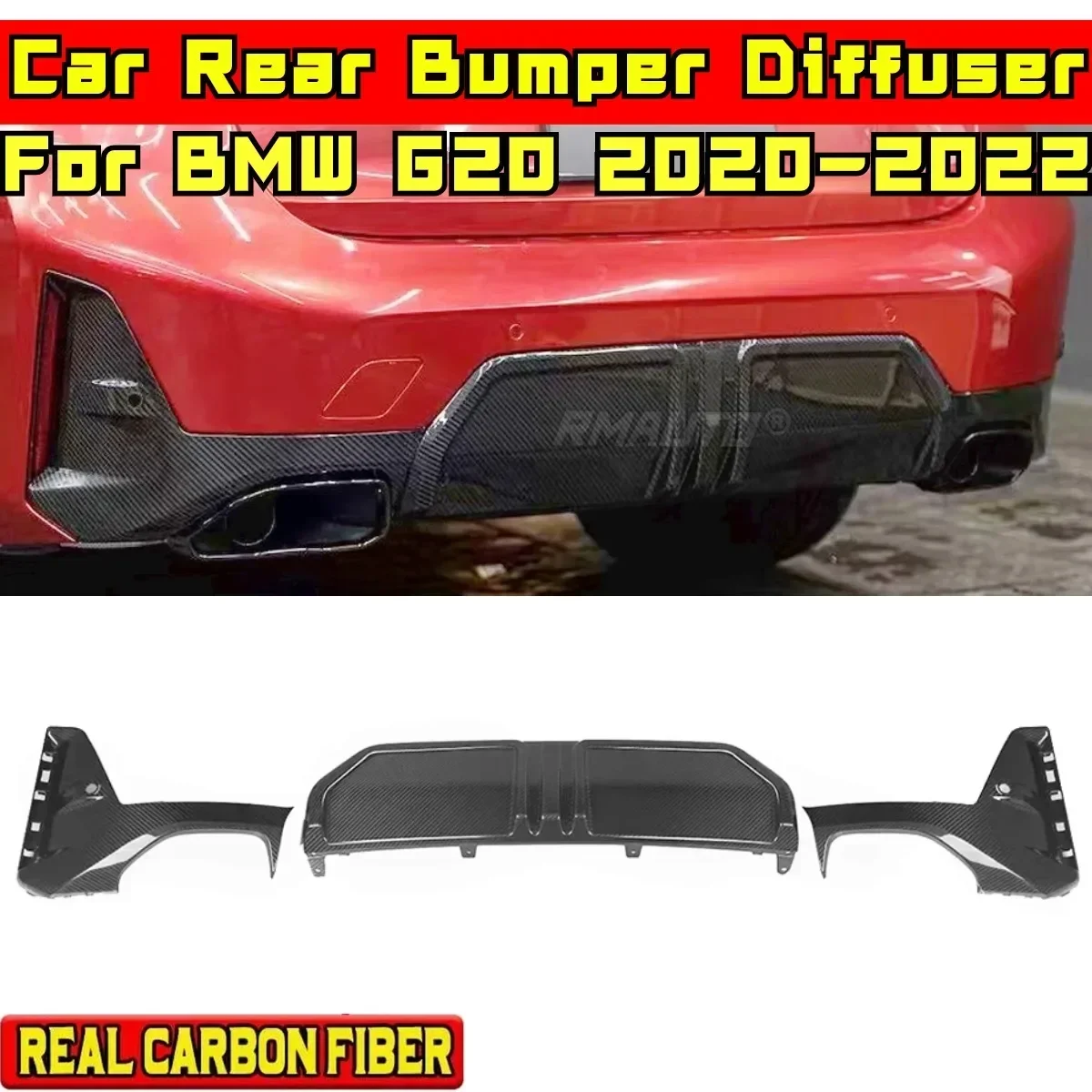 

BMW G20 Rear Bumper Lip Real Carbon Fiber MP Style Car Rear Bumper Spoiler Guard Car Accessories For BMW G20 2020-2022 Body Kit