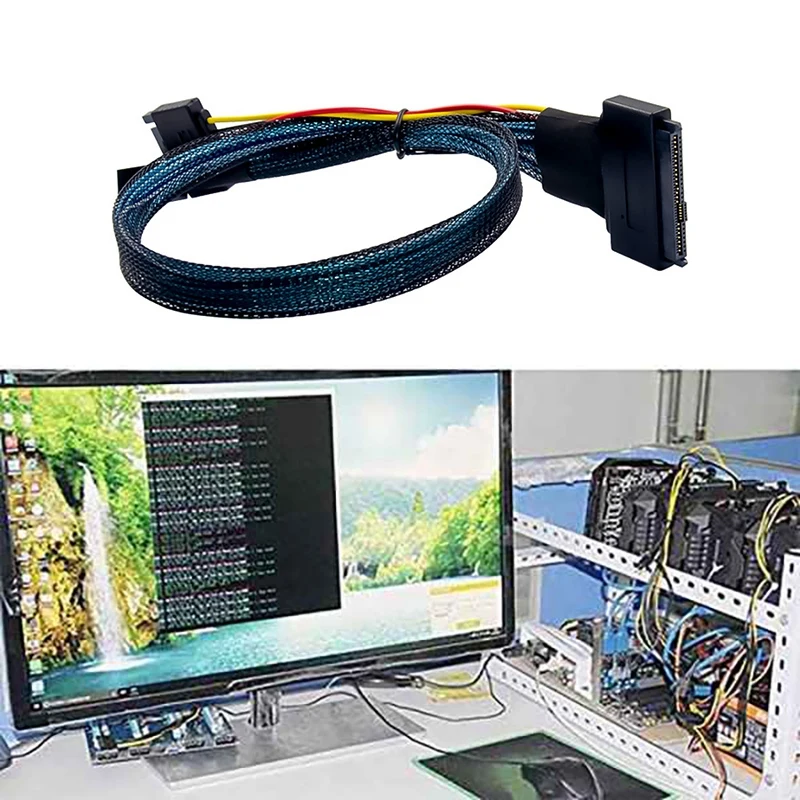 كابل SAS 3.0 إلى U.2 SFF8643-SFF8639 (1-1) كابل بيانات SAS سعة 12 جيجابايت/ثانية كابل نقل SAS صغير عالي الدقة عالي السرعة
