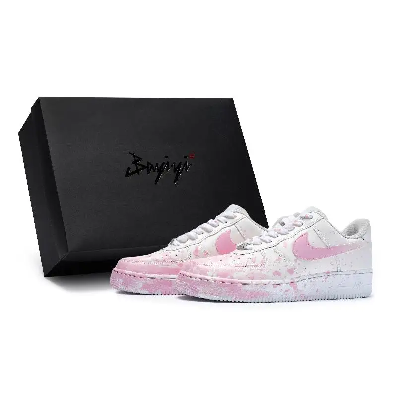 【Customize】Nike Air Force 1 Skateboarding Shoes Men Low-top Pink Sneakers shoes CW2288-111