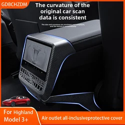 For Tesla Model 3 Highland 2024 Rear Center Console Air Outlet Cover Vent Outlet Dust Cover Car Styling Interior Accessories