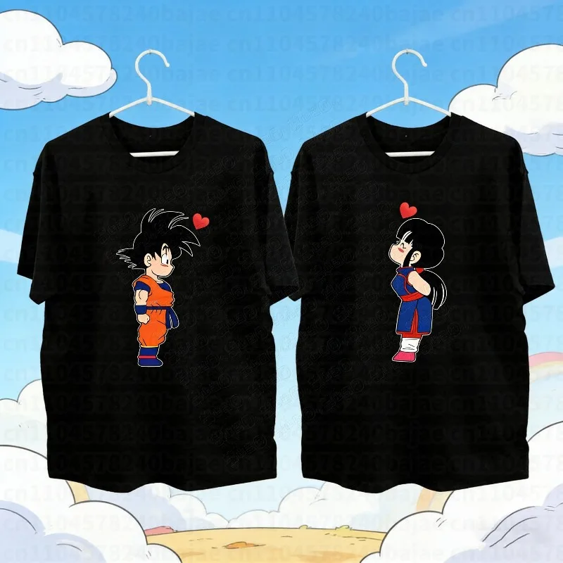 

Goku or Milk Chi Chi Couple T Shirt Dragon Ball Z Anime Fans Gift for Her Him 90s Mens Summer Cotton Women Tee Streetwear Casual