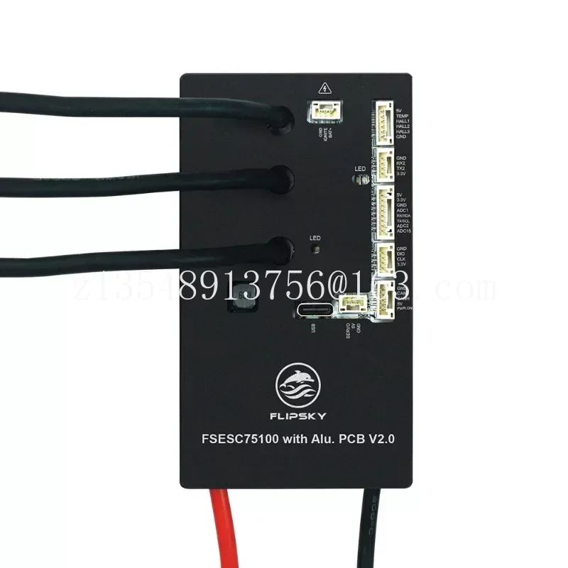 Flipsky 48V 60V 72V 75V 84V 100A FSESC 75100 V2.0 with Power Switch ESC Motor Controller Based on VESC for Ebike Scooter Efoil