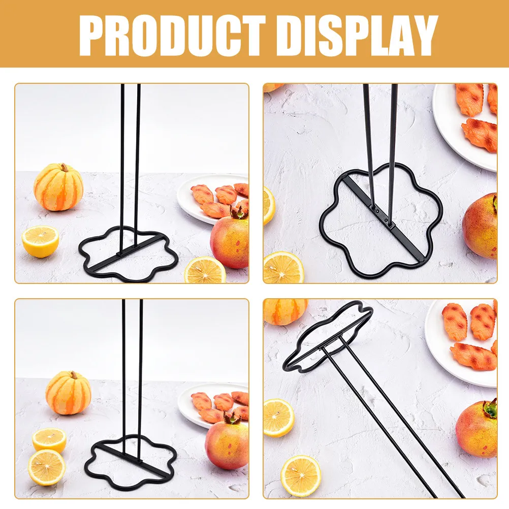 Iron Hollow Flower Base Vertical Kitchen Paper Towel Holder Stable Iron Roll Stand Countertop Storage Rack for Bathroom Office