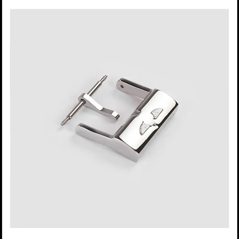 HAODEE 20mm Stainless Steel Pin Buckle For Breitling Watchband Silver Polished Metal Accessory Clasp