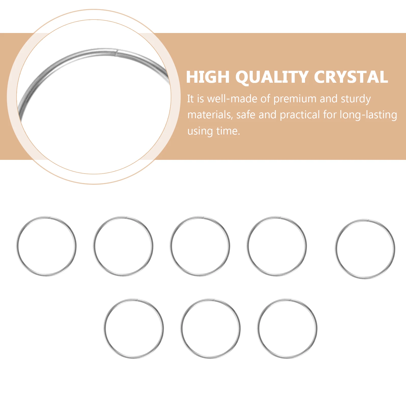 

100pcs Stainless Steel Connection Chandelier Pendant Crystal Lamp Accessories Octagonal Beads Connector Split Ring Durable Easy