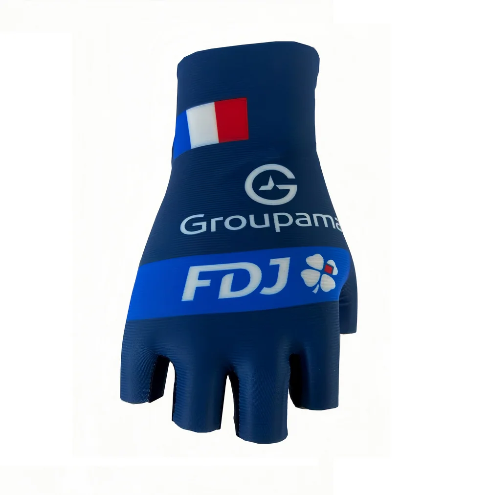 

Groupama Fdj Team 2021, одна пара спортивных велосипедных трикотажных перчаток с половиной пальца, MTB, дорожные гелевые перчатки для горного велосипеда