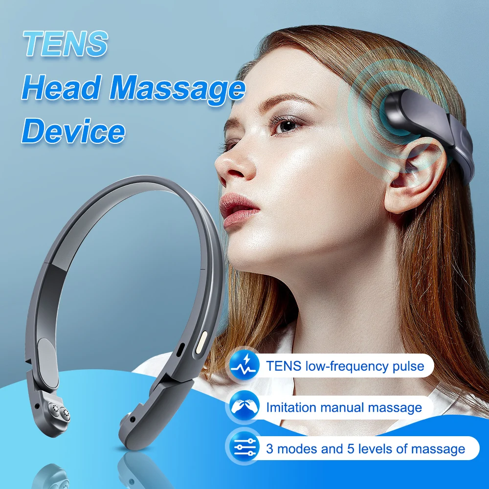 Ems Electric Head Massager Headache Relief Brain Stimulator Therapy Machine Migraine Insomnia Release Masseur Relieve Headaches