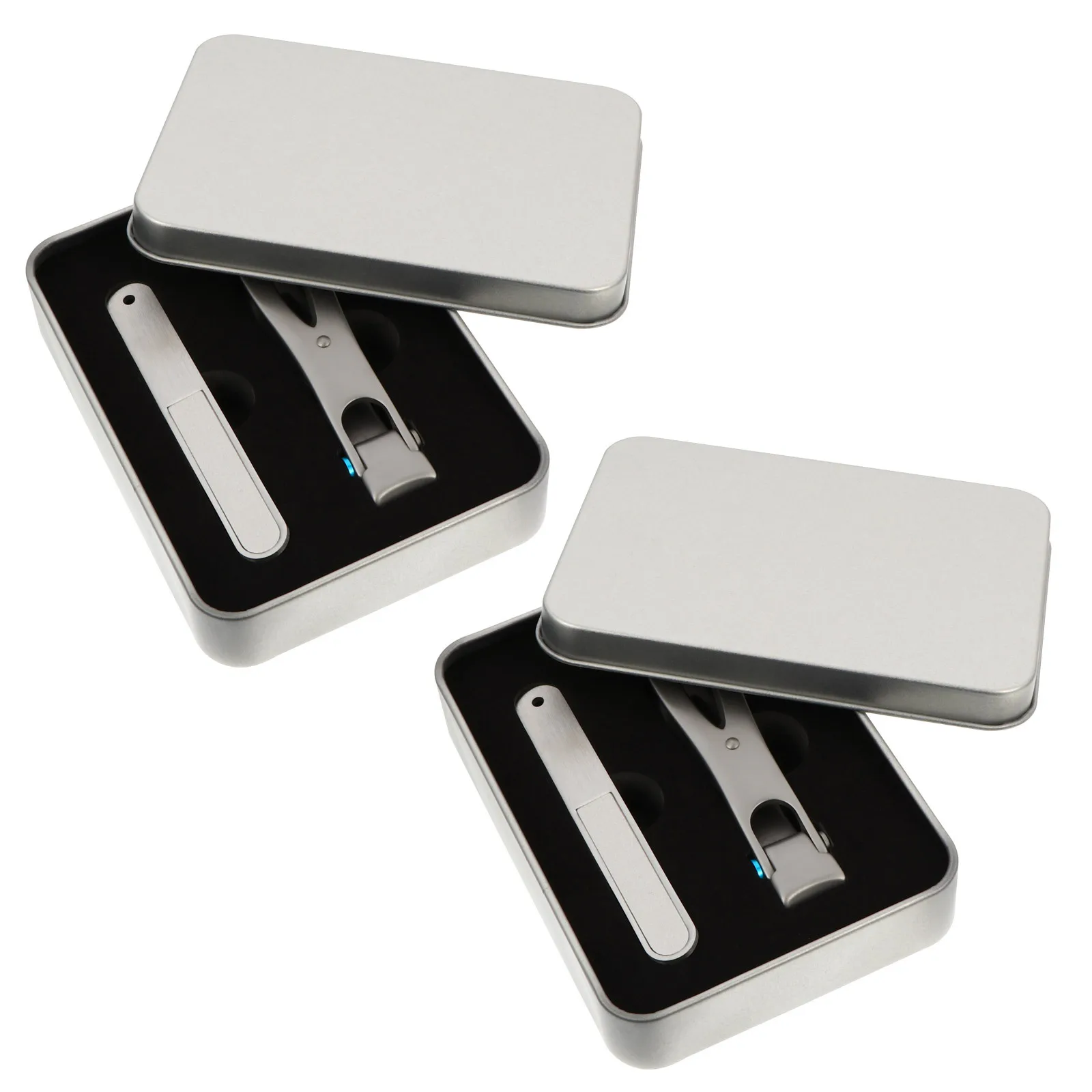 2 stücke Edelstahl Nagel Clipper Set Premium Nagel Trimmen Kit Für Maniküre Pediküre Werkzeuge Pflege Cutter Lagerung Box