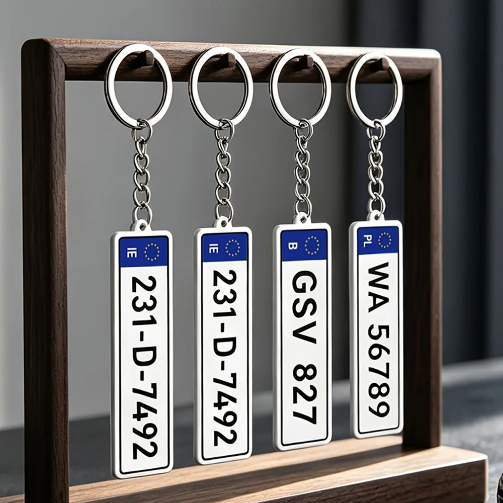 Personalized Custom Car License Plate Keychain Number Country Custom Acrylic Keychain Auto Accessories Gift For Car Lovers