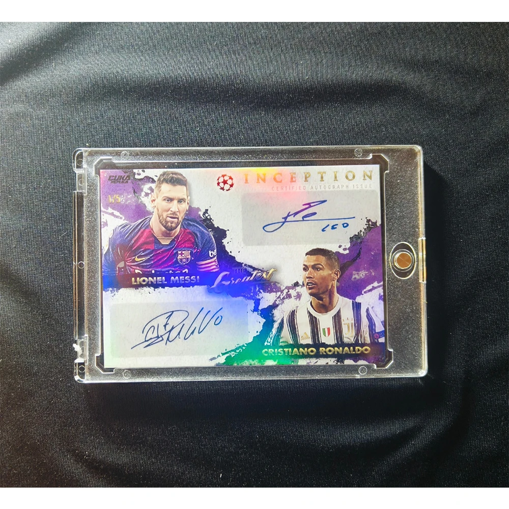 PANINI Haaland Messi Cristiano Ronaldo Milan DIY homemade Rainbow flash signature collectible card Birthday present for boys