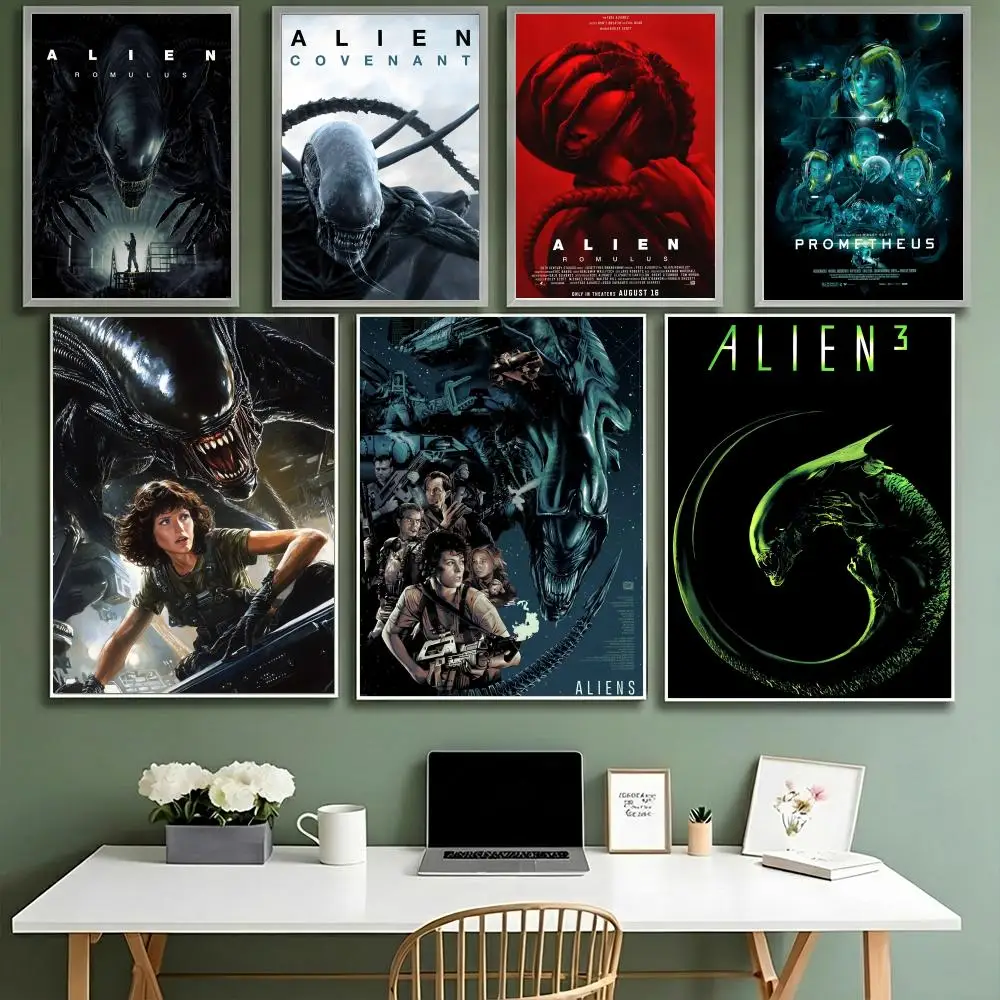 Classic Sci-Fi Alien Movie Poster HD Waterproof High-Toughness Self-Adhesive Wall Decor Universal