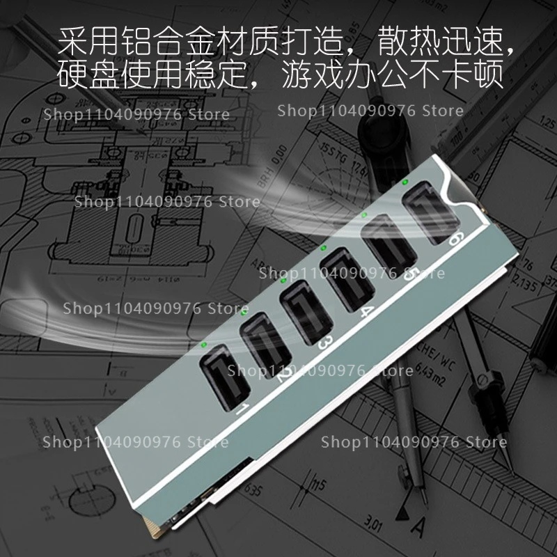 M2 M-EKY PCIE3.0 إلى SATA6G توسيع 6 منافذ NAS Synology توسيع القرص الصلب ASM1166 يدعم PM