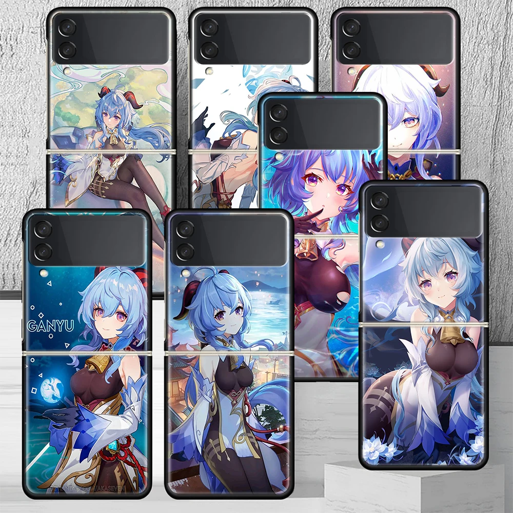 Genshin Impact Ganyu Phone Case Cover for Samsung Galaxy Z Flip7 Flip6 Flip 7 6 5 4 3 Flip3 Flip4 Flip5 5G Shockproof Fundas Gal