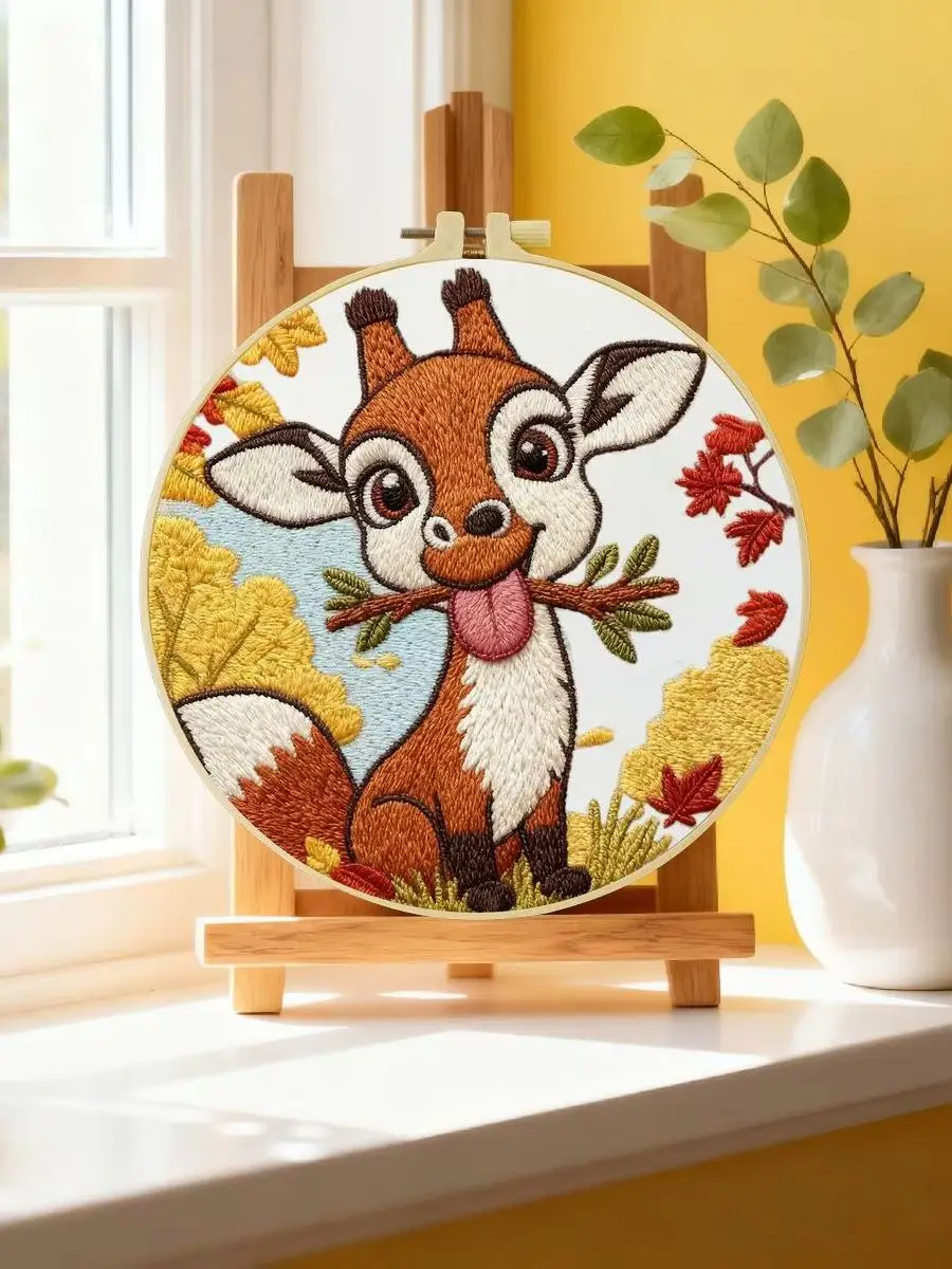 1 Stück 20X20CM/15X15CM 7,87/6,3 Zoll Esel-Stickerei-Starter-Kit DIY-Kit DIY-Stickerei-Set Handarbeiten Nähkunst Kunsthandwerk Malerei – Detail 6