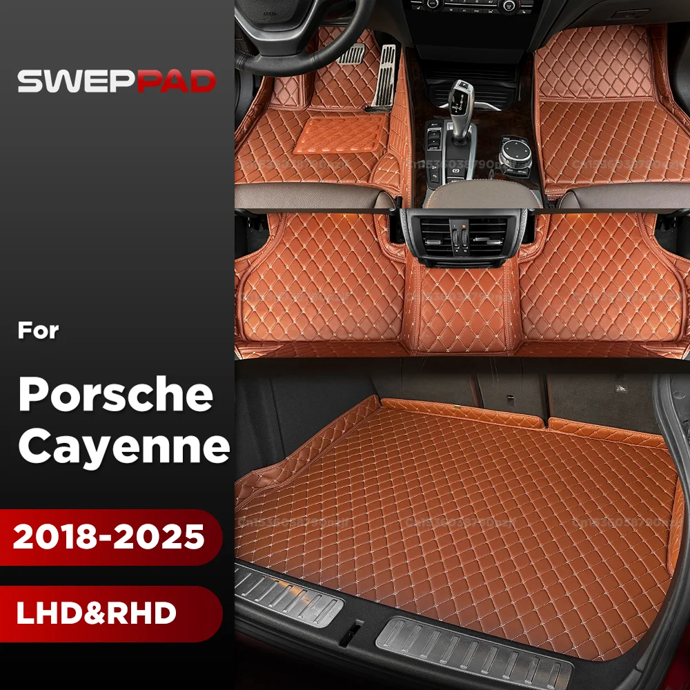 Car floor mats for Porsche Cayenne 2018-2025 24 23 22 21 20 19 Car Trunk Mat foot Pads carpet cover