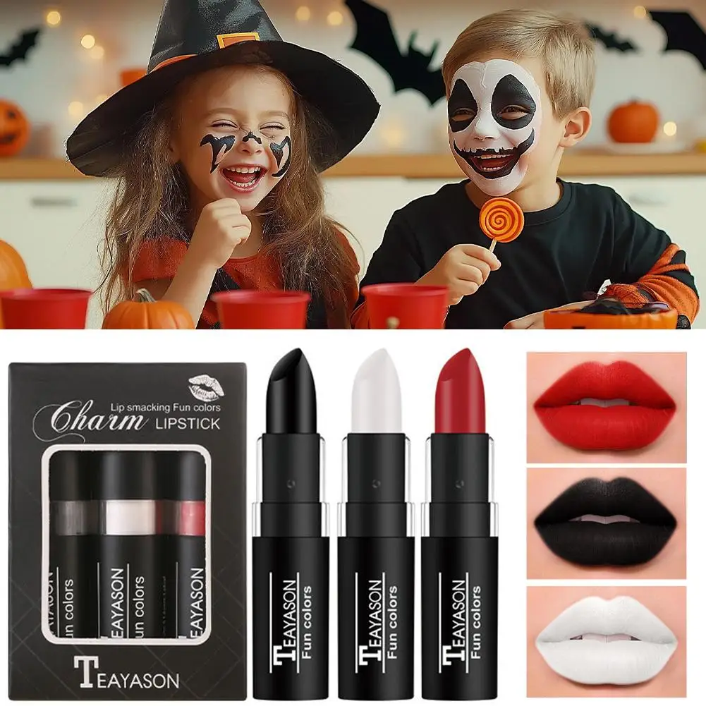 Matte Whitening Lippenstift Langlebig Nicht Trocknend Schwarz Weiß Rot Wasserdicht Und Schweiß-Proof Lippenstift Kit Für Mädchen frauen Mak C3R7