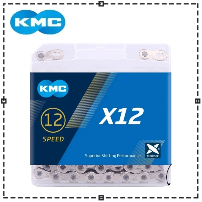 KMC-X12 Estrada MTB Bike Chain com botão mágico, prata, preto, ouro, 126 links, correntes 12V, apto para SRAM, SHIMANO, original