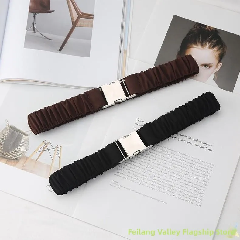 

Женский тканевый ремень для пальто, винтажного пиджака, свитера, с эластичной талией, цвета кофе/черный, создающий ощущение роскоши