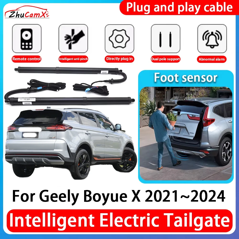 

ZhuCamX Car Power Trunk Electric Suction Tailgate Intelligent Tail Gate Lift Strut For Geely Boyue X 2021~2024