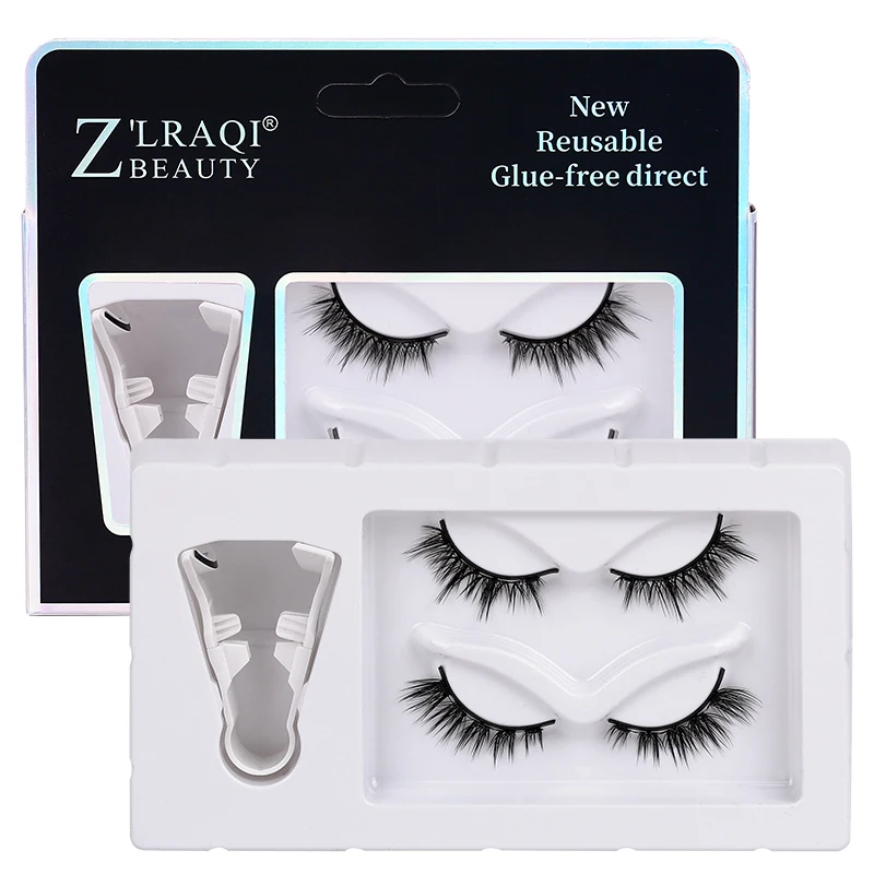 2 pairs of small circular magnetic false eyelashes lightweight, invisible circular magnetic eyelashes with eyelash curler 3D nat