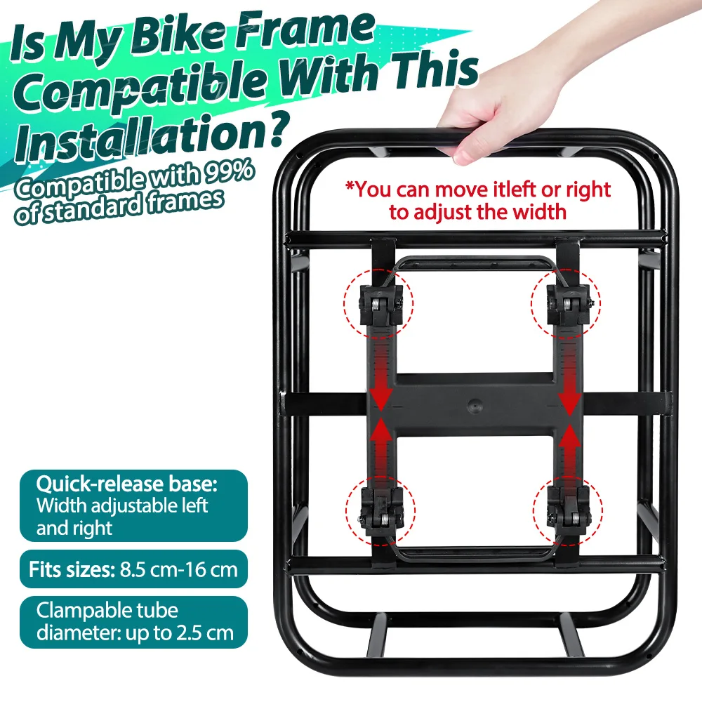 2026 New Rear Bike Basket Bicycle Cargo Rack Bag With Handle Large Capacity Fron E-Bike Basket Bike Baskets for Outdoor Shopping
