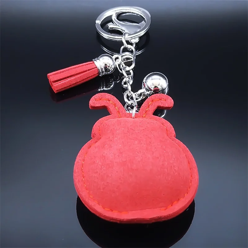 Ladybug Tassel Crystal Keychain Bag Charm for Women/Men Ladybird Key Chain Accessories Jewelry llaveros para mujer lujo K2871S01