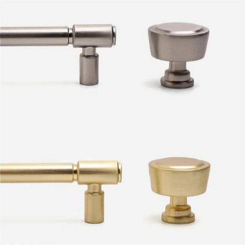 Simple Kitchen Cabinet Pull Handle Nickel Brushed Gold Wardrobe Dresser Drawer Knob Single-Hole Storage Cabinet Furniture Handle