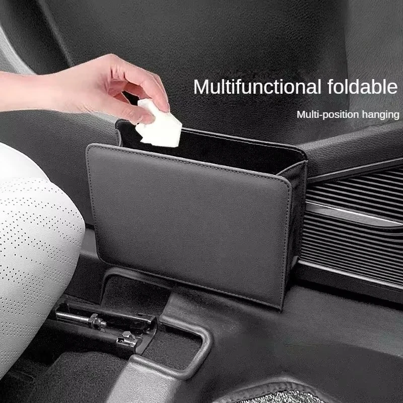 Car Trash Can Car Door Storage Box Foldable Seat Back Hanging Storage Bag Storage Box Car Interior Products