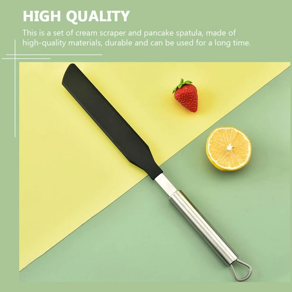 A98E-304 Stainless Steel French Crepe Spreader Pancake Like Batter For Kitchen + Spatula